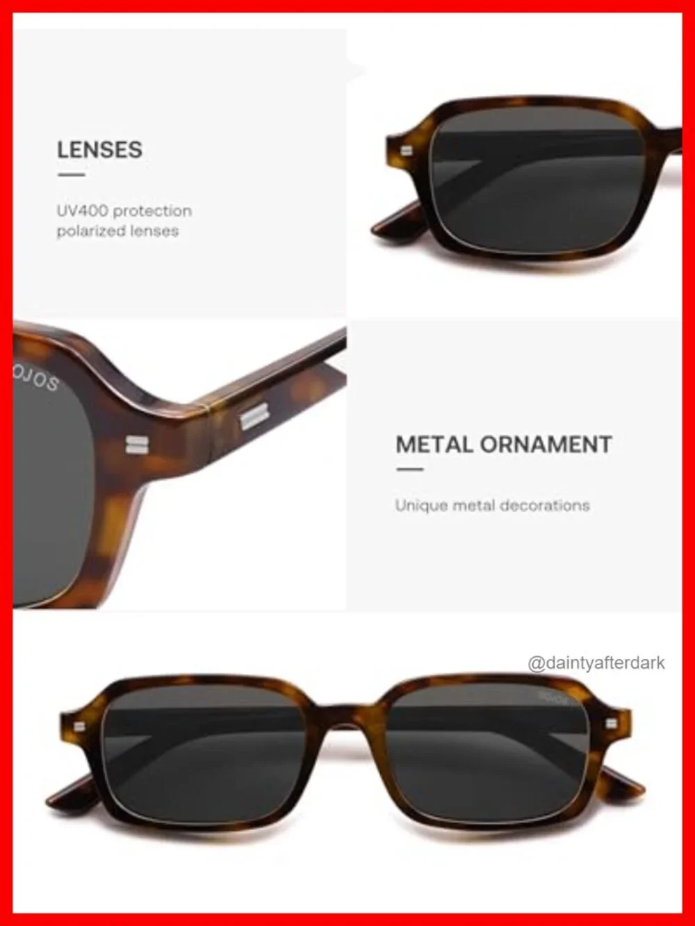Trendy Rectangle Polarized Sunglasses, Small Retro Thin Square Sunnies